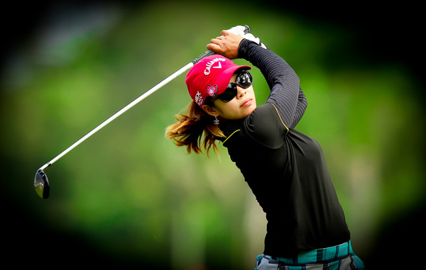 RIO DE JANEIRO, BRAZIL - MAY 06: Pornanong Phatlum of Thailand hits a shot during the final round of the LPGA Brazil Cup at the Itanhanga Golf Club on May 6, 2012 in Rio de Janeiro, Brazil. (Photo by Scott Halleran/Getty Images)